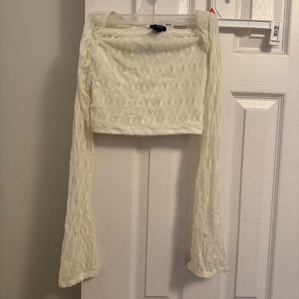 Forever 21 Cream Textured Top